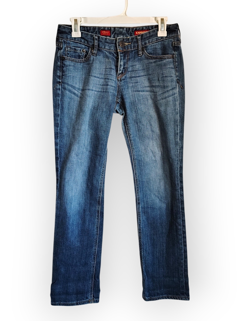 Express Stella Mid Rise Bootcut Jeans - Blue
